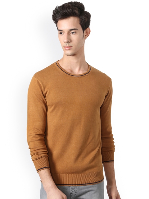 

People Men Brown Solid Pullover Sweater