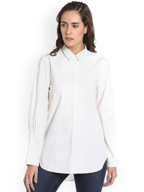 

Vero Moda Women Off-White Regular Fit Solid Casual Shirt