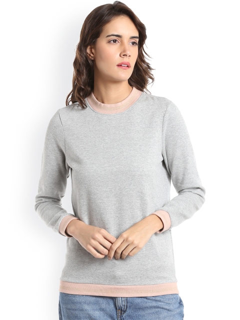 

Vero Moda Women Grey Melange Solid Sweatshirt