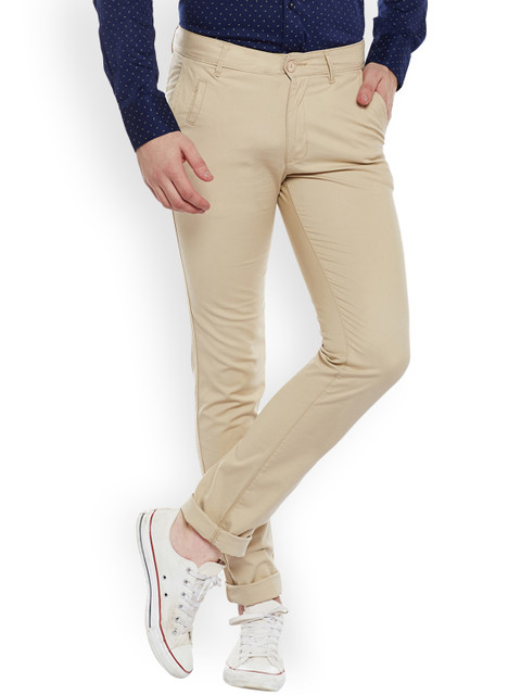 

Duke Men Beige Solid Chinos