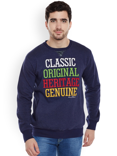 

Duke Men Navy Self-Design Sweatshirt, Navy blue