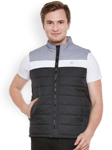

Duke Men Black & Grey Colourblocked Padded Jacket