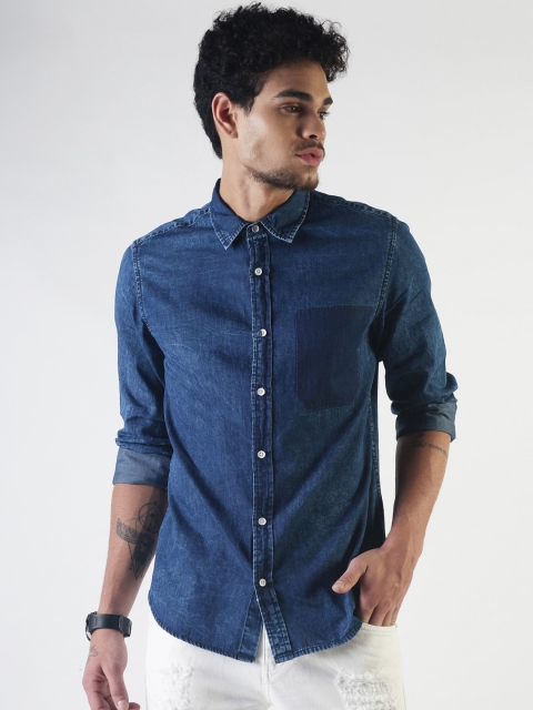 

Blue Saint Men Blue Regular Fit Faded Casual Shirt