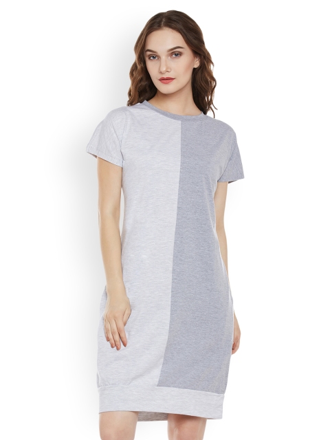 

Miss Chase Women Grey Melange Colourblocked Sheath Dress