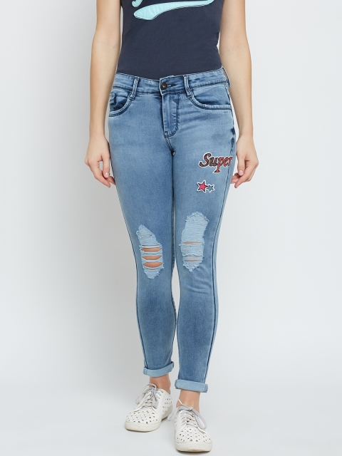 

Code 61 Women Blue Skinny Fit Mid-Rise Mildly Distressed Stretchable Jeans