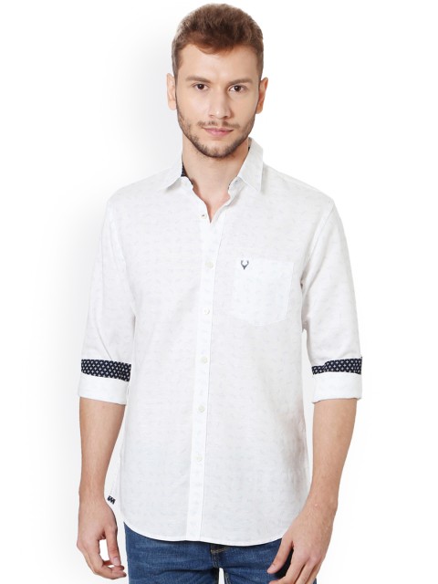 

Allen Solly Men White Slim Fit Printed Casual Shirt