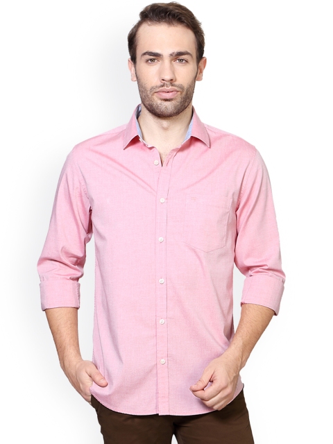 

Peter England Casuals Men Pink Slim Fit Solid Semiformal Shirt