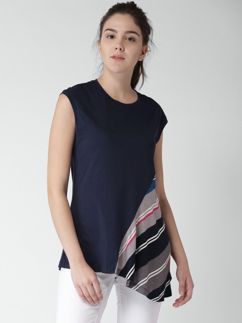

Tommy Hilfiger Women Navy Blue Striped Top