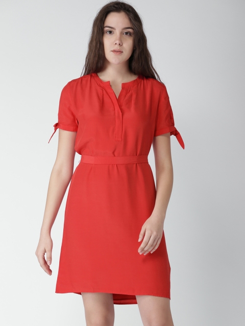

Tommy Hilfiger Women Red Solid A-Line Dress
