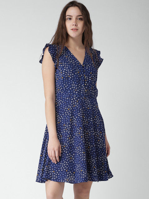 

Tommy Hilfiger Women Navy Printed Fit & Flare Dress, Navy blue