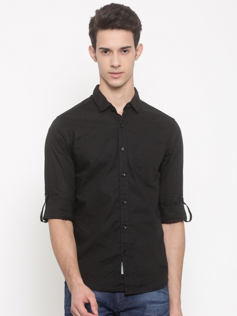 

The Indian Garage Co Men Black Slim Fit Solid Casual Shirt