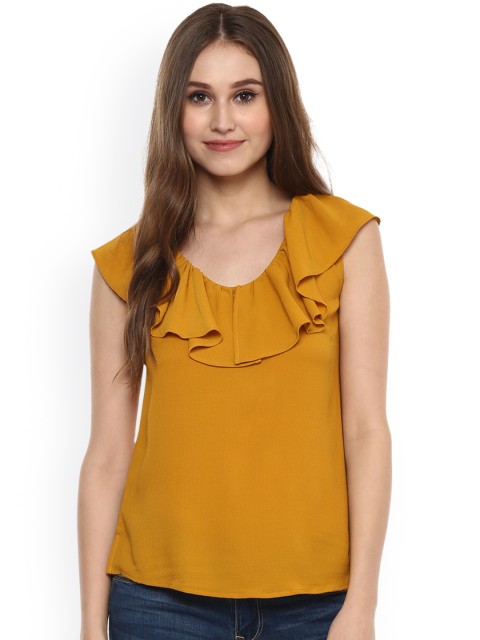 

Harpa Women Mustard Yellow Solid Top