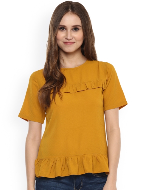 

Harpa Women Mustard Yellow Solid Top
