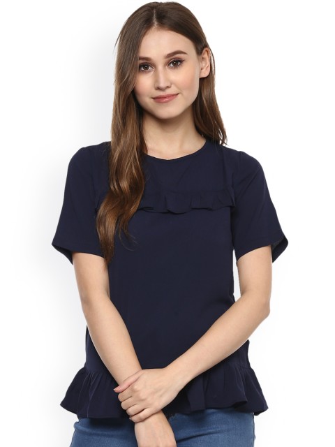 

Harpa Women Navy Blue Solid Top