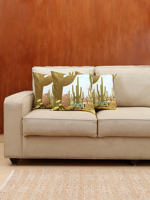 

House This Green & White Set of 3 Printed 16" x 16" Square Cushion Covers