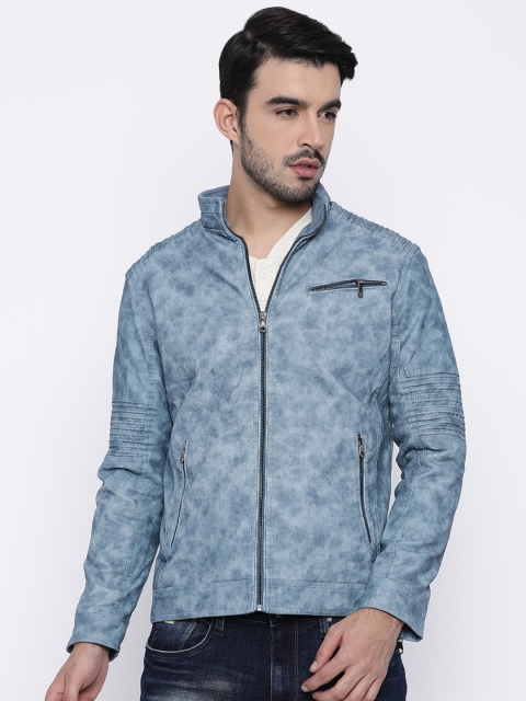 

The Indian Garage Co Men Blue Biker Jacket