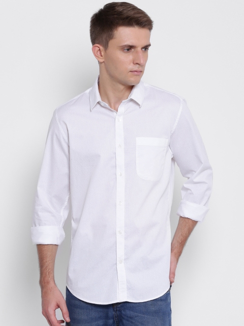 

Peter England Casuals Men White Slim Fit Self-Print Casual Shirt