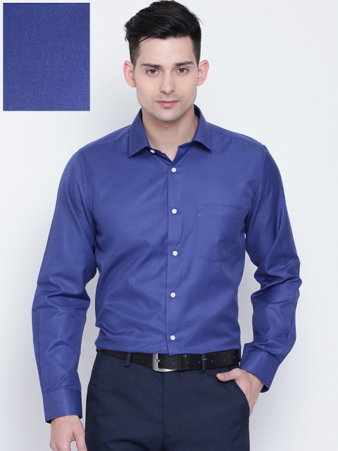 

Peter England Men Blue Slim Fit Self-Striped Formal Shirt
