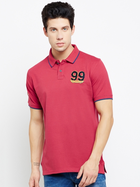 

Peter England Casuals Men Red Solid Polo Collar T-shirt