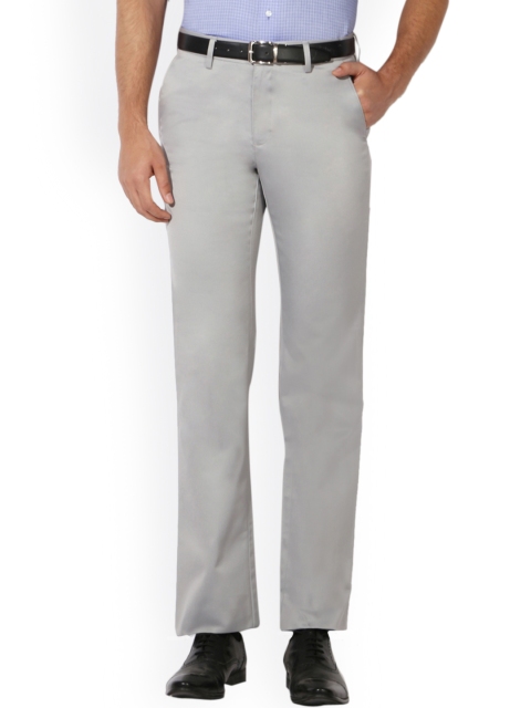 

Van Heusen Men Grey Regular Fit Solid Formal Trousers