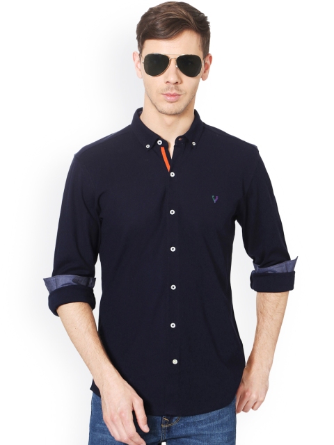 

Solly Sport Men Navy Blue Slim Fit Self-Design Casual Shirt
