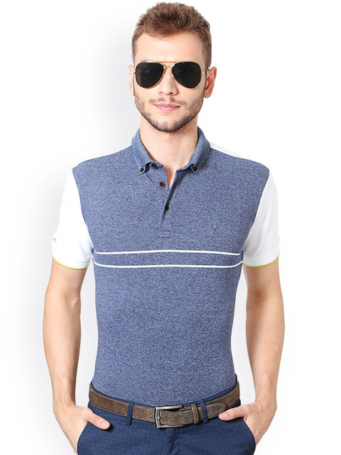 

Solly Sport Men Blue Solid Polo Collar T-shirt