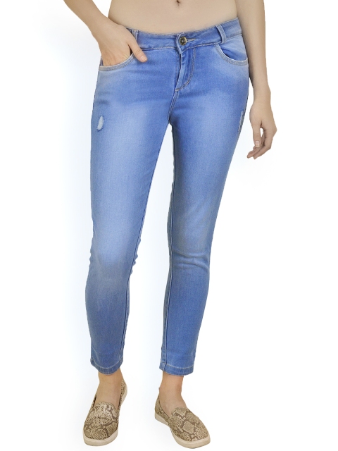 

Xpose Women Blue Slim Fit Mid-Rise Mildly Distressed Stretchable Jeans