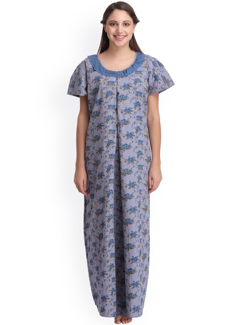 

Clovia Grey Printed Maternity Nightdress NS0853P01