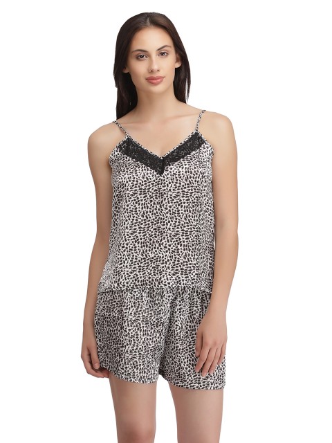 

Clovia White & Black Printed Nightsuit NS0920P18