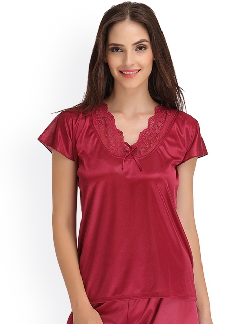 

Clovia Maroon Nightsuit NSM281G09O