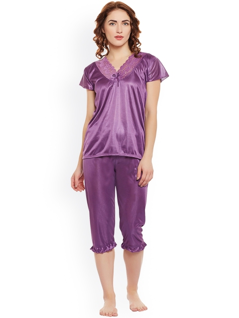 

Clovia Purple Nightsuit NSM281G12O
