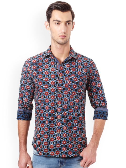 

Allen Solly Men Blue Slim Fit Printed Casual Shirt