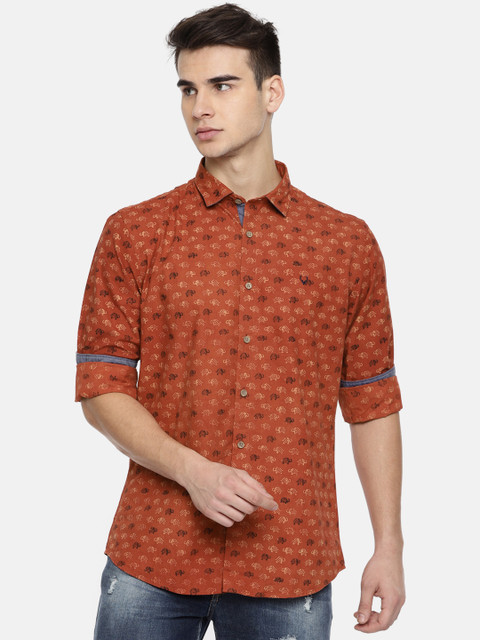 

Allen Solly Men Red Slim Fit Printed Casual Shirt