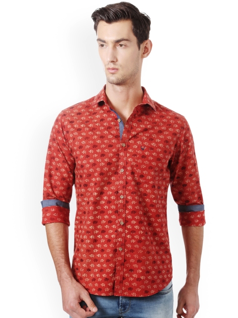 

Allen Solly Men Red Slim Fit Printed Casual Shirt