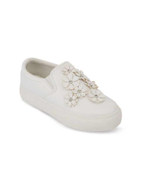 

Truffle Collection Women White Embellished Flatforms