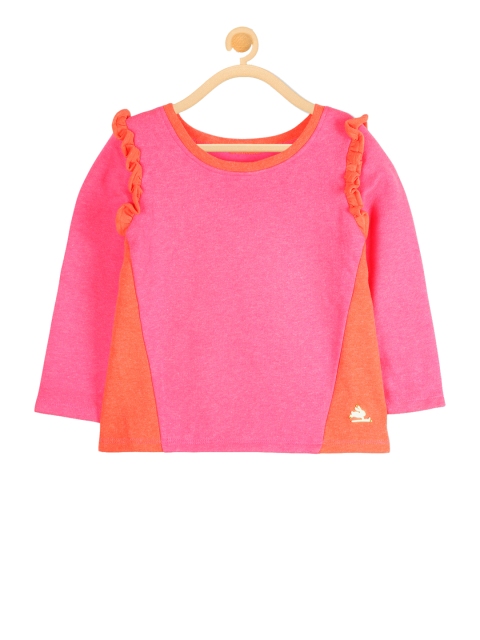 

Cherry Crumble Girls Pink Colourblocked Sweatshirt