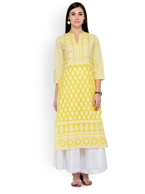 

Varanga Yellow Printed Kurta With Palazzo