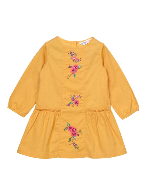 

Beebay Girls Yellow Solid Drop-Waist Dress