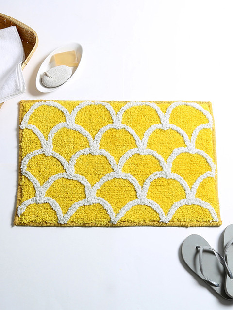 

House This Yellow Cotton Rectangular Bath Rug