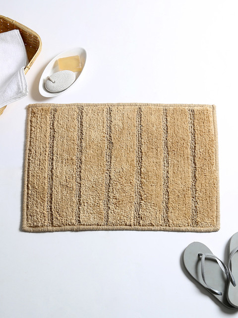 

House This Beige Cotton Rectangular Bath Rug