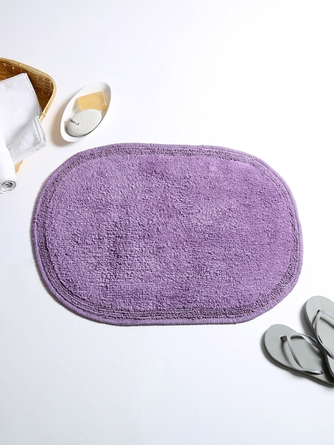 

House This Purple Cotton Oval Bath Rug