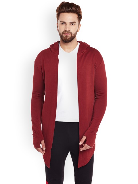 

FUGAZEE Maroon Hooded Longline Shrug