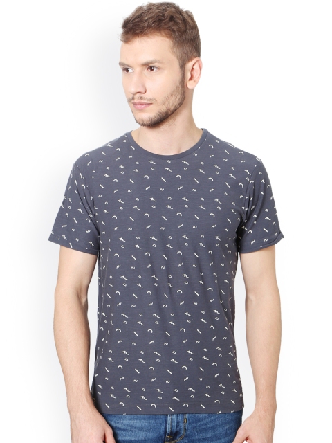 

Solly Jeans Co. Men Grey Printed Round Neck T-shirt