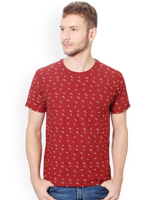 

Solly Jeans Co. Men Maroon Printed Round Neck T-shirt