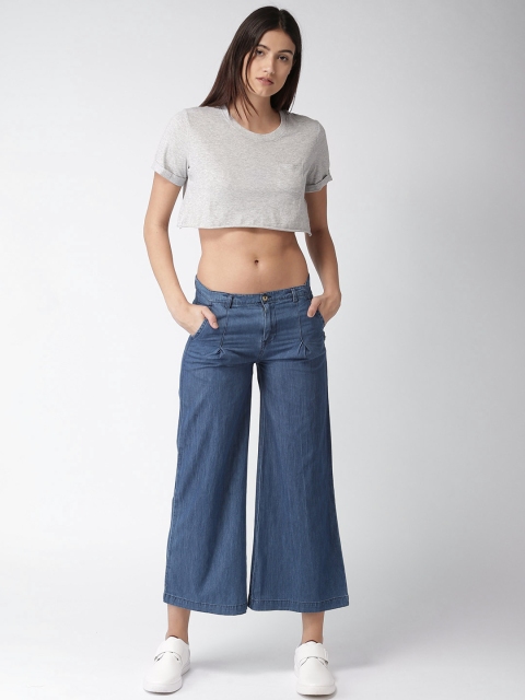 

Mast & Harbour Women Blue Regular Fit Solid Culottes