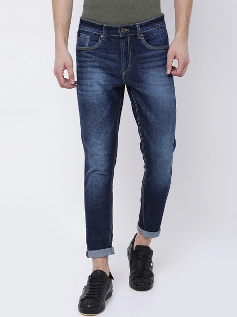 

LOCOMOTIVE Men Blue Tapered Fit Mid-Rise Clean Look Stretchable Jeans