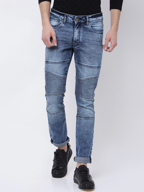 

LOCOMOTIVE Men Blue Tapered Fit Mid-Rise Clean Look Stretchable Jeans