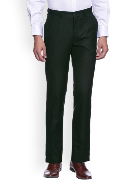 

SUITLTD Men Black Slim Fit Solid Formal Trousers