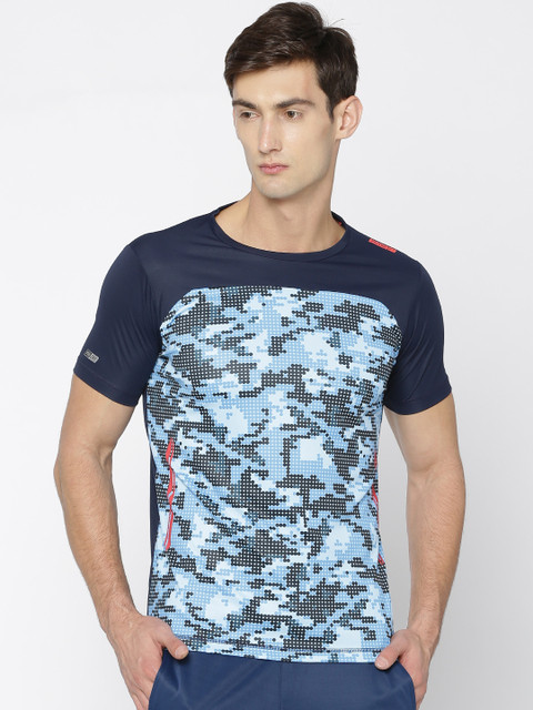 

Proline Active Men Blue Printed Training T-shirt