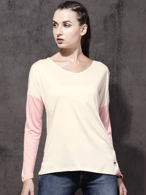 

Roadster Women Cream Solid Top